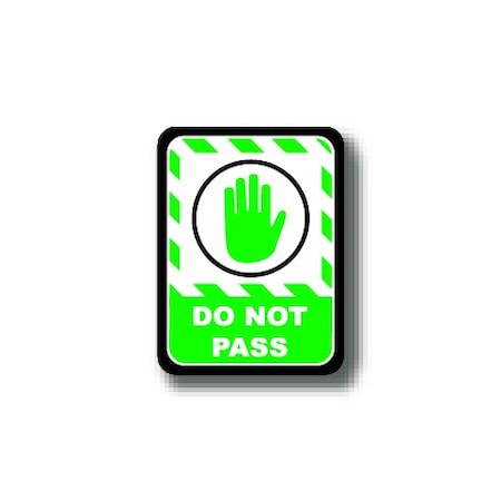 Ergomat 12in x 9in RECTANGLE SIGNS - Do Not Pass DSV-SIGN 108 #0396 -UEN